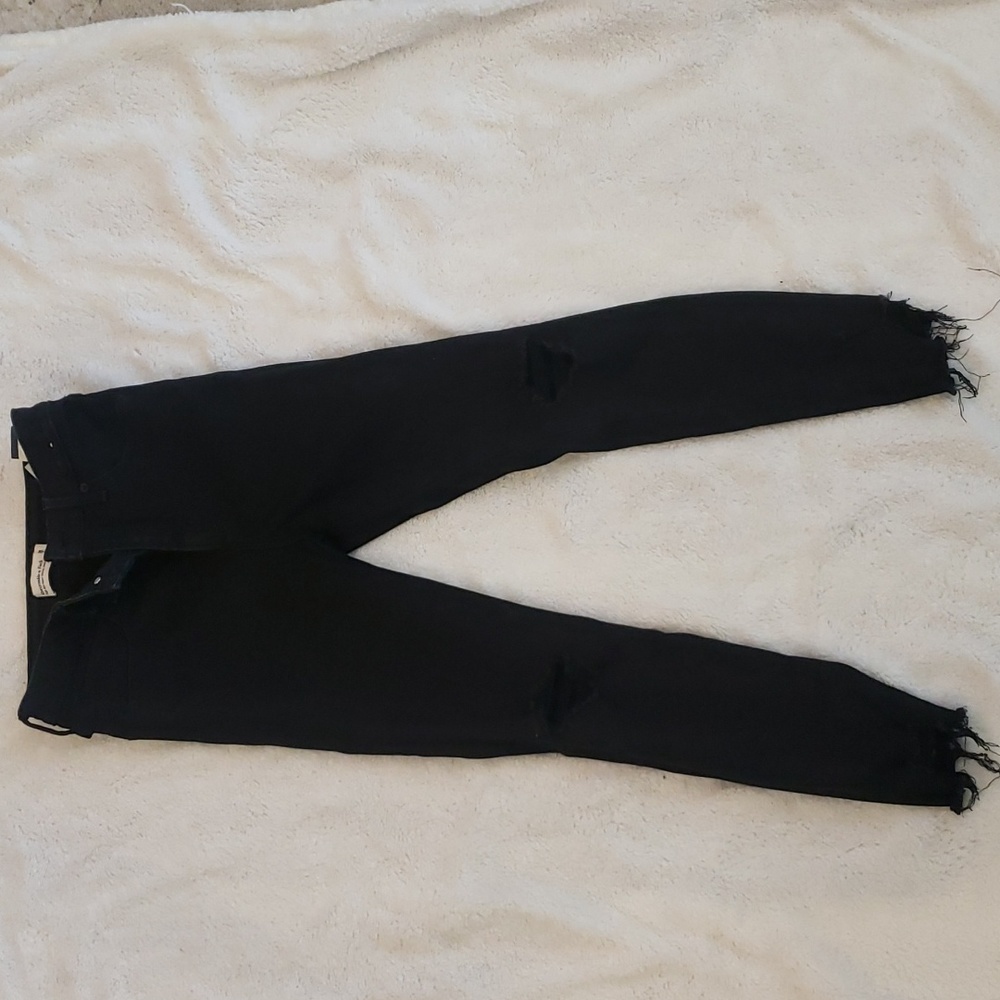 Black distressed skinny jeans. Size 26. Abercrombie & Fitch